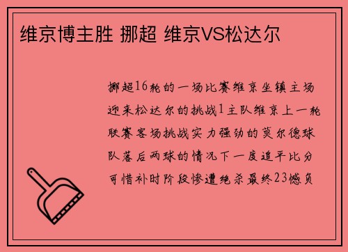 维京博主胜 挪超 维京VS松达尔